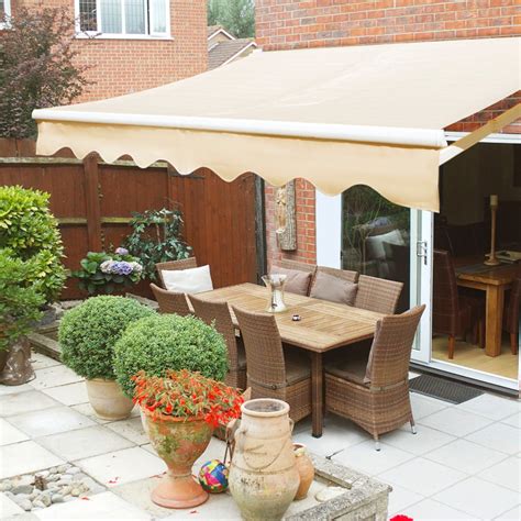 XtremepowerUS 8'x6' Manual Retractable Patio Awning, Tan - Walmart.com