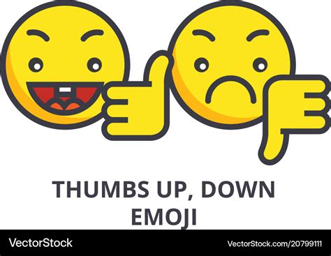 Thumbs up down emoji line icon sign Royalty Free Vector