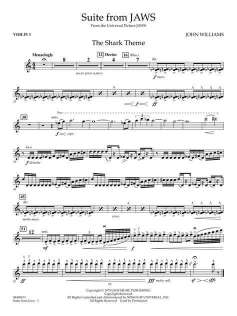 Jaws Theme Song Cello Sheet Music