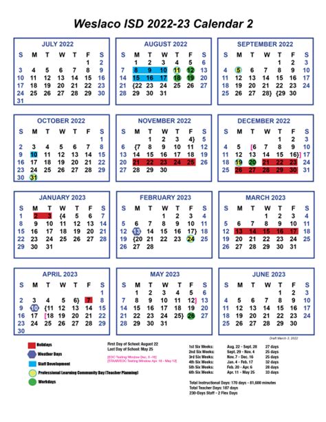 Weslaco Isd Calendar 2023-2024 - April 2023 Calendar