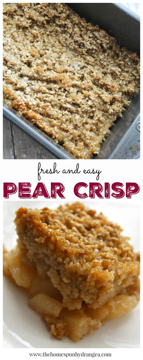 Simple Pear Crisp Recipe Using Fresh Pears - The Homespun Hydrangea