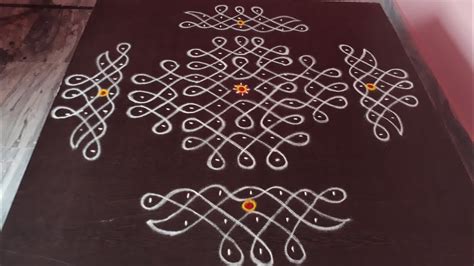 9 dots sikku kolam | Friday Muggulu | Easy Melikala Muggulu with Border | Simple Rangoli Designs ...