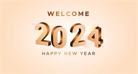 Premium Vector | Welcome 2024 isometric 2024 new year celebration 3D happy new year greeting ...