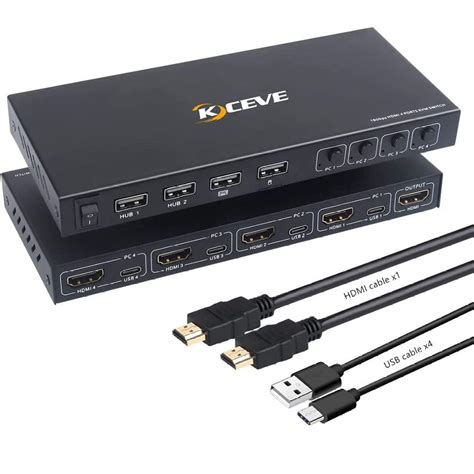 USB HDMI KVM切替器 PC切替器 4入力1出力 4K@60Hz - メルカリ