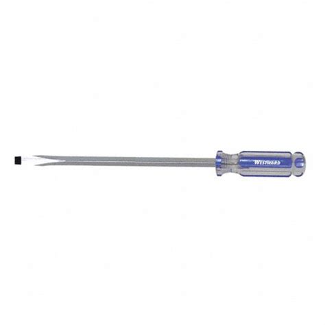 WESTWARD General Purpose Slotted Screwdriver, Tip Size 1/2 in, Slotted, Fluted, Overall Length ...