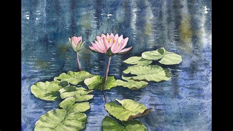 How to paint water lilies in watercolor | watercolor flower painting - YouTube