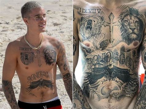 Justin Bieber Tattoos - 100 Hours Torso Tattoo Art Reveiled | Justin ...