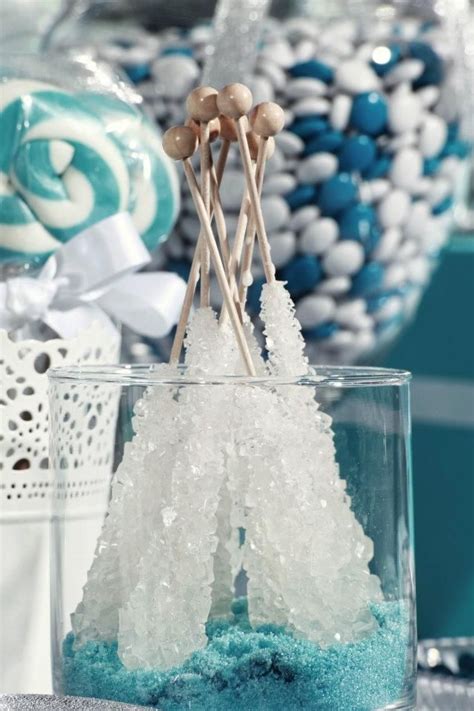 for sweet 16 table rock candy centerpiece to eat **DESSERT TABLE** | Winter wonderland birthday ...