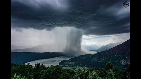 Tsunami from Heaven / Amazing Rainstorm Timelapse / Downburst / Microburst | Tsunami, Lake, Clouds