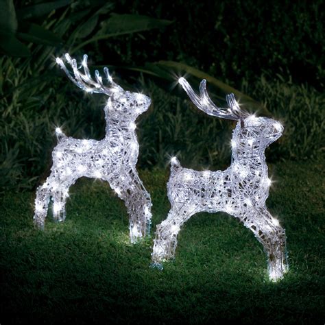 Lytworx 50cm LED White Solar Reindeer - 2 Pack - Bunnings Australia