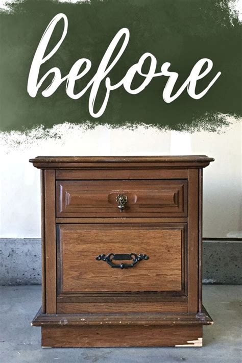 DIY Dark Green Nightstands Makeover