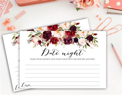 Date Night Cards Date Night Idea Cards Wedding Date Night | Etsy