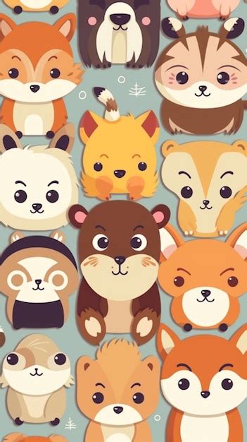 Premium AI Image | A close up of a bunch of animals with different faces generative ai