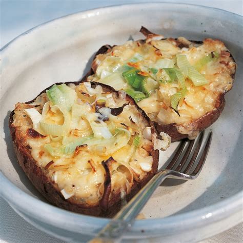 Stuffed Jacket Potatoes with Leeks, Cheddar and Boursin | Recipes | Delia Online