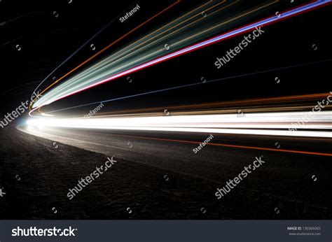 Beautiful Abstract Lights Car Tunnel White Stock Photo 130369265 ...