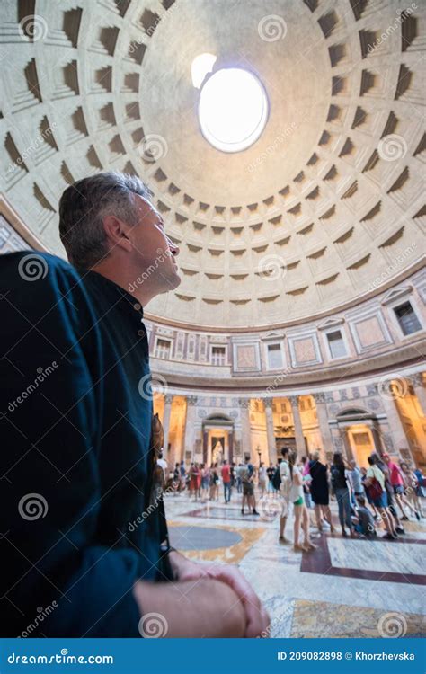 Inside the Pantheon, Rome, Italy. Majestic Pantheon Stock Photo - Image ...