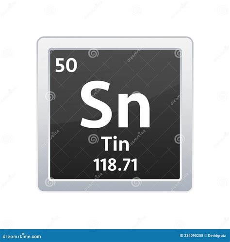 Tin Symbol. Chemical Element of the Periodic Table. Vector Stock ...