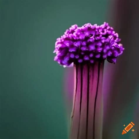 Close-up of a purple plant stem on Craiyon