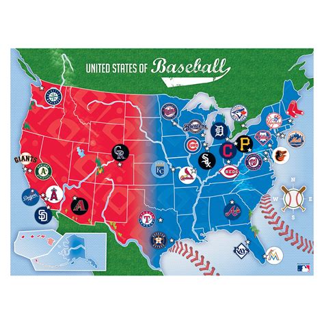 Mlb Usa Map Pieces Masterpieces Puzzle Warehouse Mlb Baseball ...