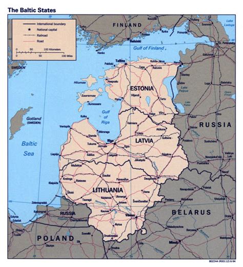 Detailed political map of the Baltic States – 1994 | Vidiani.com | Maps ...