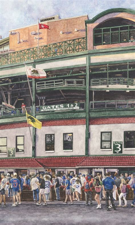 Chicago Cubs Art Wrigley Field Painting Chicago Cubs - Etsy | Wrigley ...