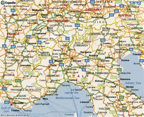 Northern Italy Map Cities | Adams Printable Map