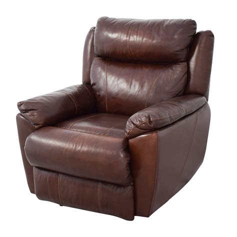 61% OFF - Macy's Macy's Brown Leather Power Recliner / Chairs