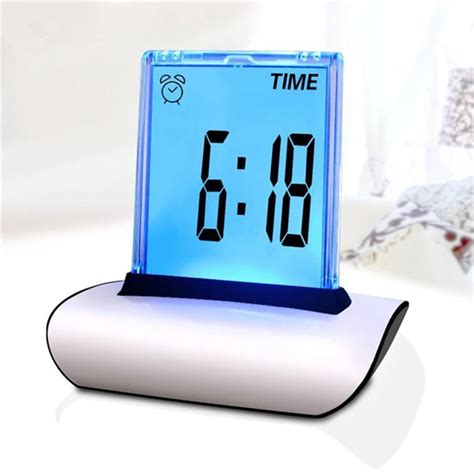 7Colors Changing Digital Table Clocks LCD Screen Alarm Clock Multi ...