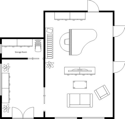 Living Room Floor Plan With Entrance | 거실 평면도 Template