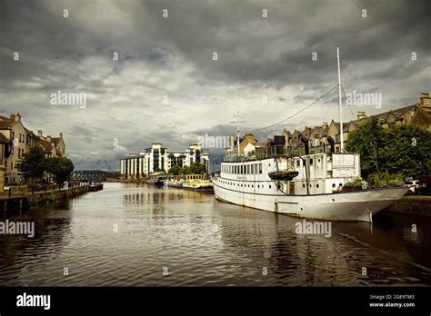 The hundred year old ship Ocean Mist docked at Leith Stock Photo - Alamy