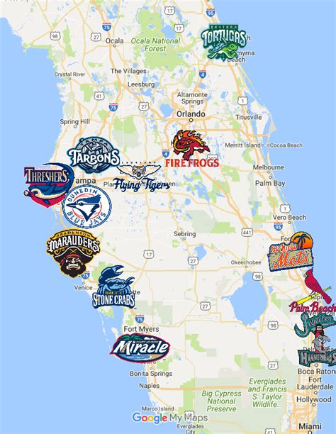 Minor League Baseball Florida Map - map of interstate