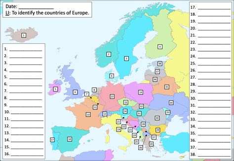 Countries and Capitals of Europe - Differentiated Map Activities - All ...