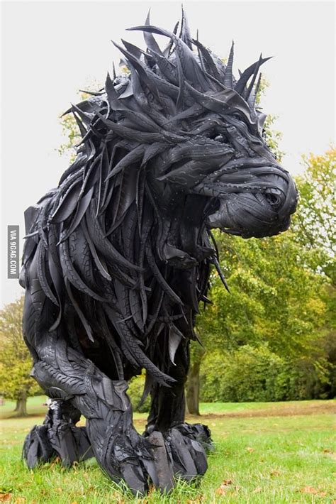 Made of old tires | Tire art, Sculpture art, Amazing art