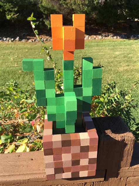 Minecraft 3D Tulip with flower pot | Etsy