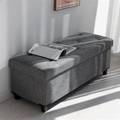 Fabric Storage Ottoman, Bench for Entryway and Bedroom – STORAGEWORKS