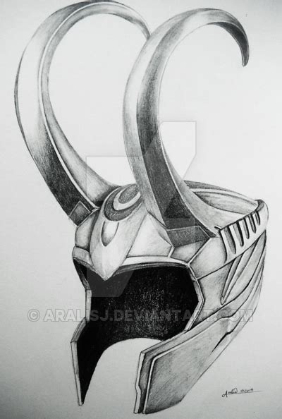 Pencil drawing of Loki's helmet. | Marvel art drawings, Loki helmet ...