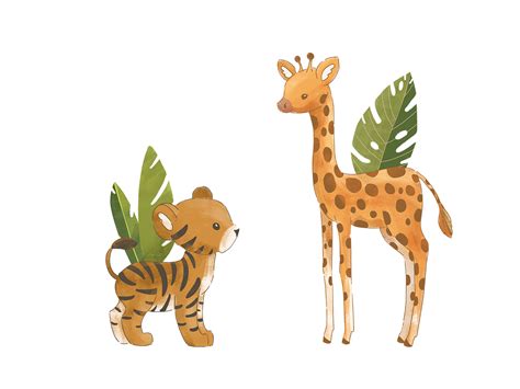 Cute zoo animals clipart by Jenteva Art on Dribbble