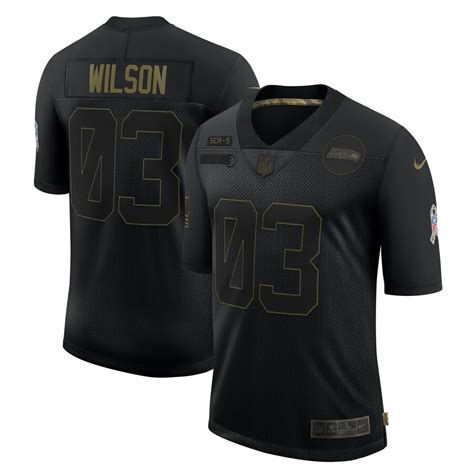 Men's Nike Russell Wilson Black Seattle Seahawks 2020 Salute To Service ...