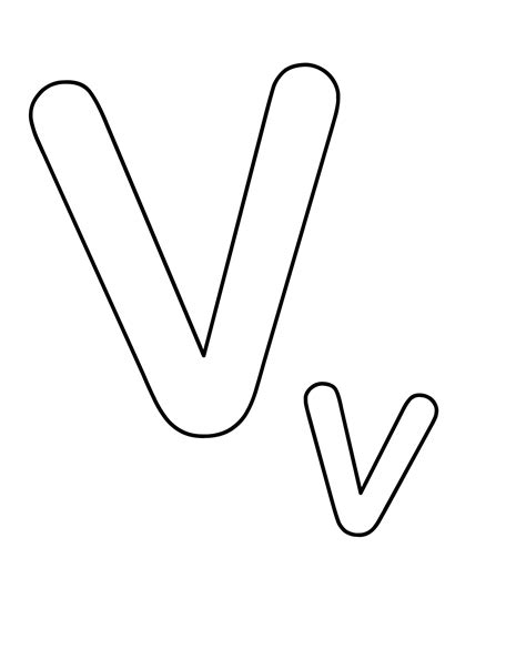 Letter V coloring pages to download and print for free