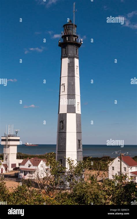 New Cape Henry Lighthouse on the grounds of Fort Story in Virginia ...