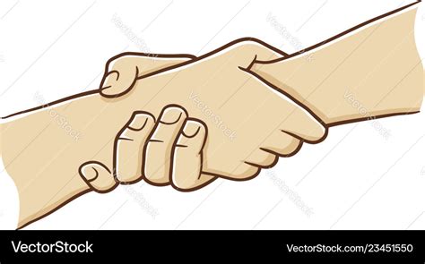 Two hand holding each other with strong grip Vector Image