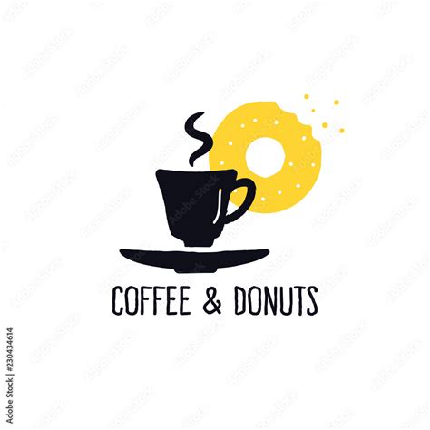 Coffee and donuts. Vector illustration of coffee cup and donut. Stock Vector | Adobe Stock