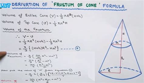 How to derive the formula to obtain the volume of the frustum of a cone | Nursing student tips ...