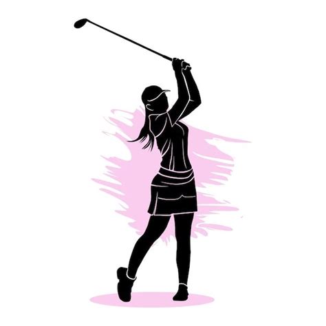 Female Golfer Swinging a Club
