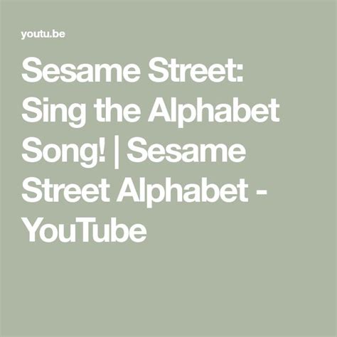 Sesame Street: Sing the Alphabet Song! | Sesame Street Alphabet ...