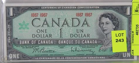 CANADIAN CENTENNIAL $1 DOLLAR BILL 1967