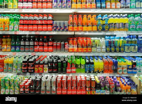 beverages shelf in a supermarket Stock Photo: 93059845 - Alamy