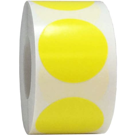 Hot Yellow Labels for Color Coding | 1.25" Round | 500/Roll | InStockLabels.com