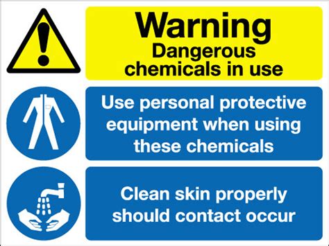 Warning dangerous chemicals in use sign - Signs 2 Safety