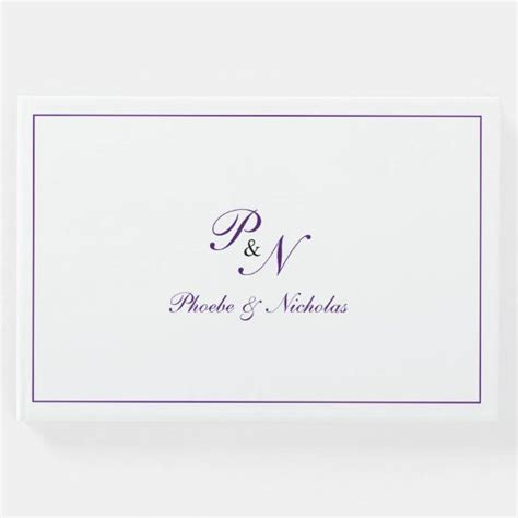 Traditional Royal Purple Monogram Formal Wedding Guest Book | Zazzle ...